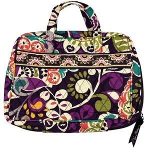 Vera Bradley Quilted Plum Crazy Print Zip Close & The Good Book Bible Book Cover